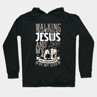 Jesus and dog - Large Münsterländer Hoodie